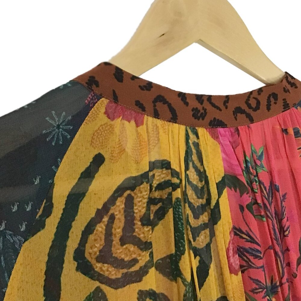 FARM RIO Mixed Prints Button Down Maxi Dress In Mix Print - Picture 7 of 16